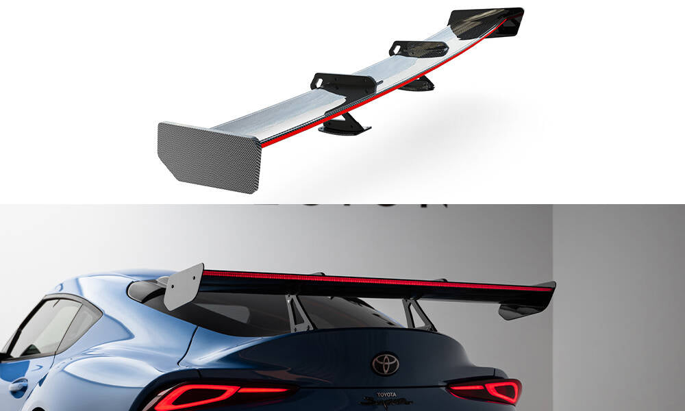 MAXTON DESIGN CARBON SPOILER WITH UPPER SWAN MOUNTING + LED TOYOTA SUPRA MK5