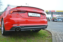 Load image into Gallery viewer, MAXTON DESIGN CENTRAL REAR SPLITTER AUDI A5 S-LINE F5 COUPE / SPORTBACK (WITH VERTICAL BARS)