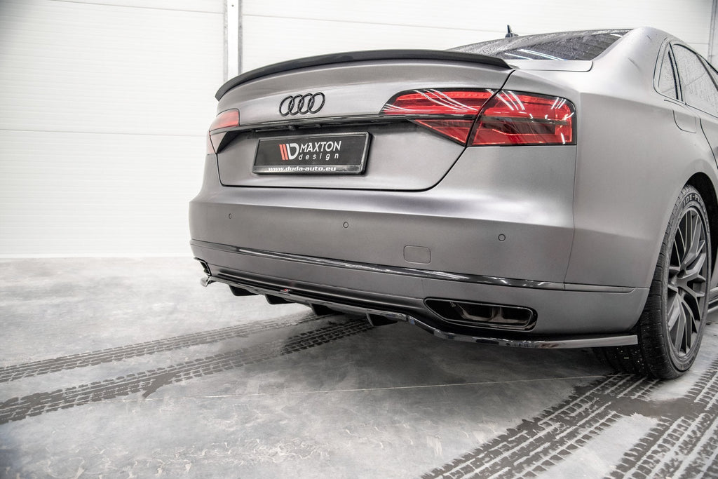 MAXTON DESIGN CENTRAL REAR SPLITTER (WITH VERTICAL BARS) AUDI A8 D4 FACELIFT