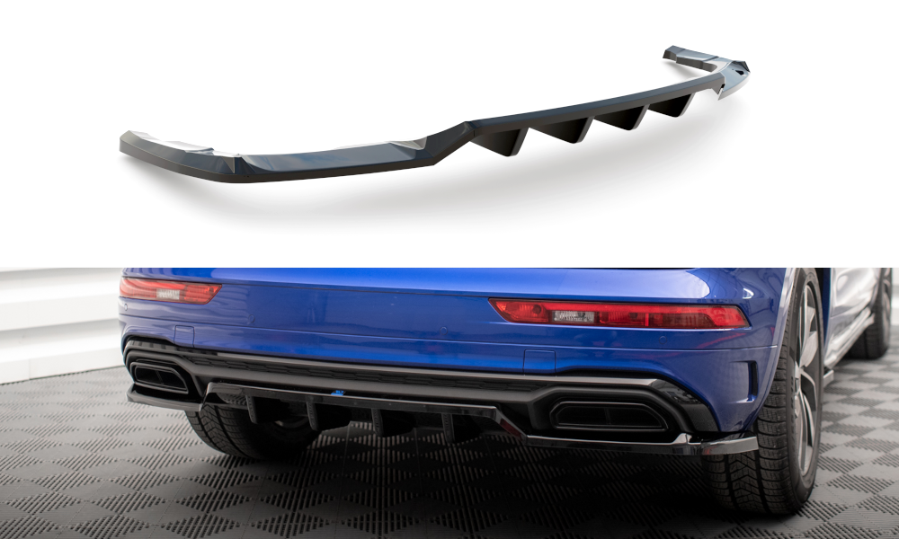 MAXTON DESIGN CENTRAL REAR SPLITTER (WITH VERTICAL BARS) AUDI Q5 S-LINE SUV MK2 FACELIFT