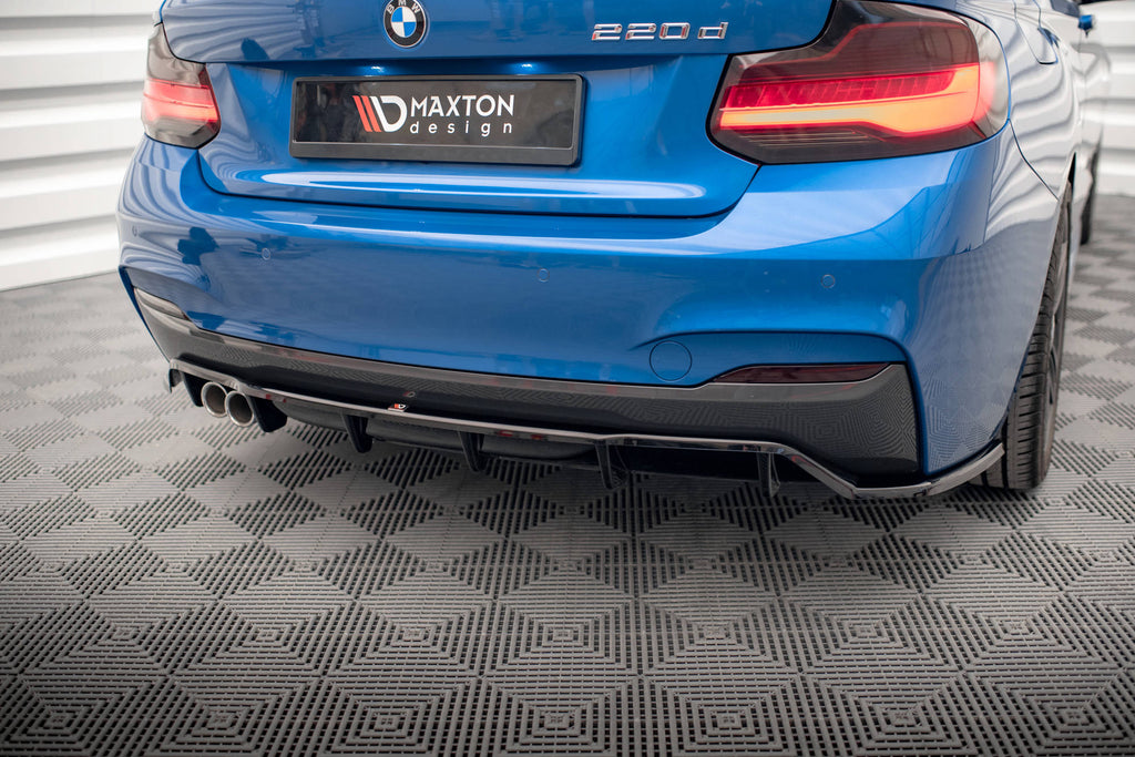 MAXTON DESIGN CENTRAL REAR SPLITTER (WITH VERTICAL BARS) BMW 2 M-PACK F22