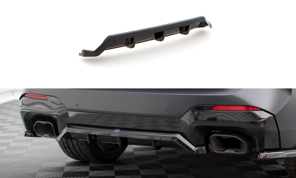 MAXTON DESIGN CENTRAL REAR SPLITTER (WITH VERTICAL BARS) BMW X3 M-PACK G01 FACELIFT