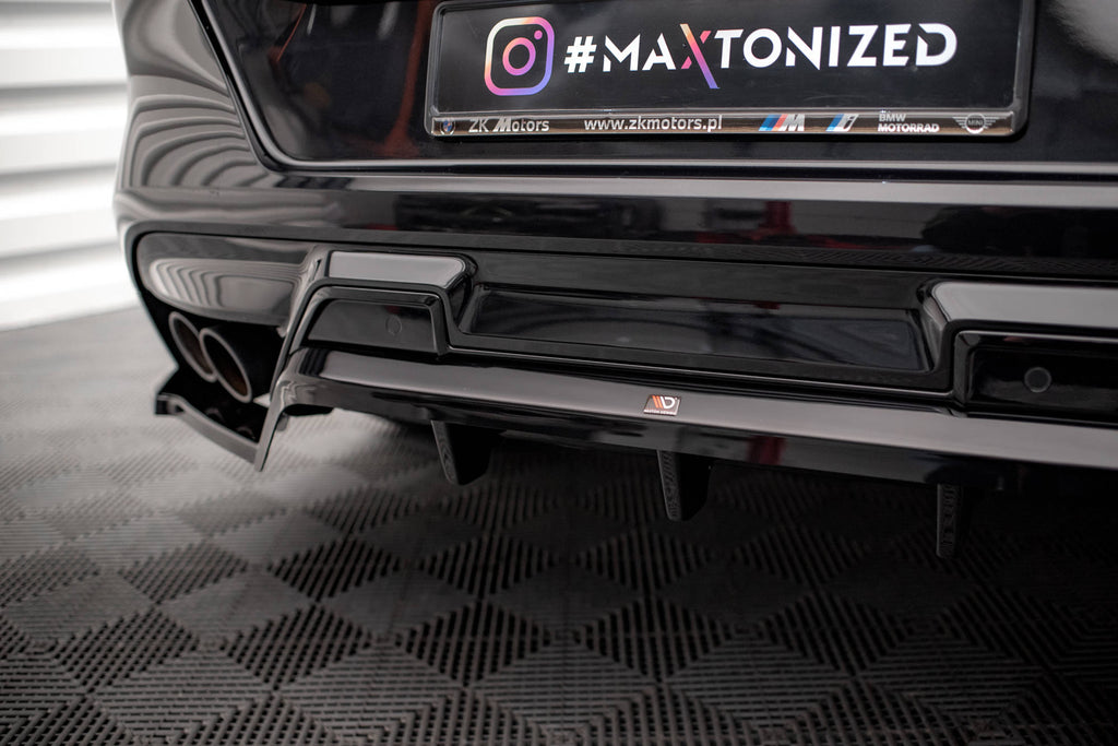 MAXTON DESIGN CENTRAL REAR SPLITTER (WITH VERTICAL BARS) BMW X6 M F96 / F96 Facelift