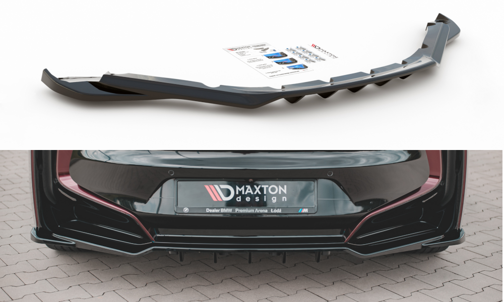 MAXTON DESIGN CENTRAL REAR SPLITTER (WITH VERTICAL BARS) BMW I8