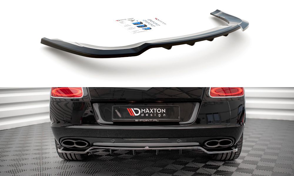 MAXTON DESIGN CENTRAL REAR SPLITTER (WITH VERTICAL BARS) BENTLEY CONTINENTAL GT V8 S MK2