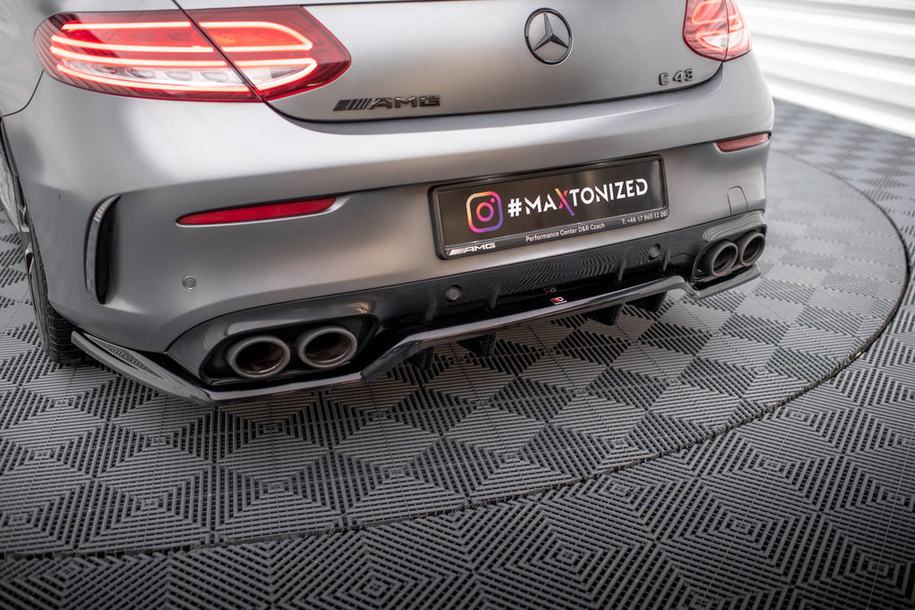 MAXTON DESIGN CENTRAL REAR SPLITTER (WITH VERTICAL BARS) MERCEDES-AMG C43 COUPE C205 FACELIFT