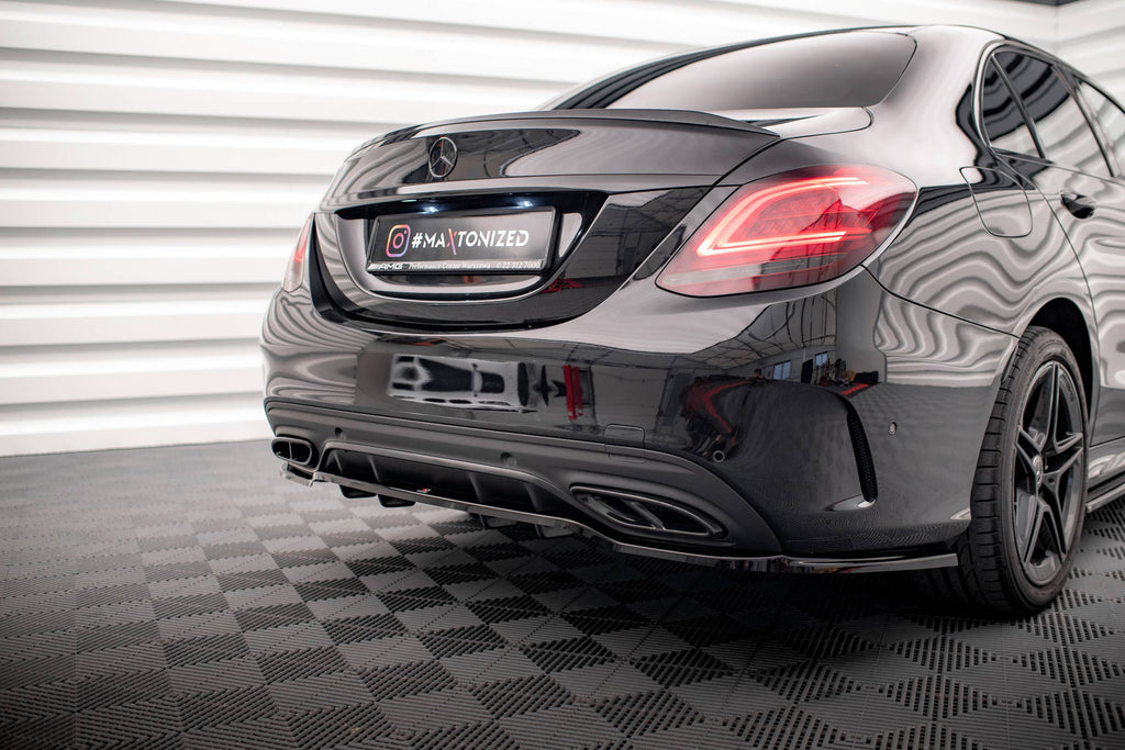 MAXTON DESIGN CENTRAL REAR SPLITTER (WITH VERTICAL BARS) MERCEDES-BENZ C AMG-LINE W205 FACELIFT