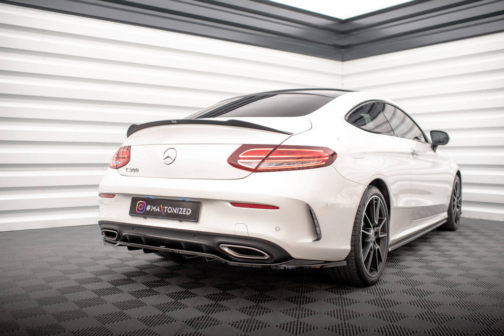 MAXTON DESIGN CENTRAL REAR SPLITTER (WITH VERTICAL BARS) MERCEDES-BENZ C COUPE AMG-LINE C205 FACELIFT