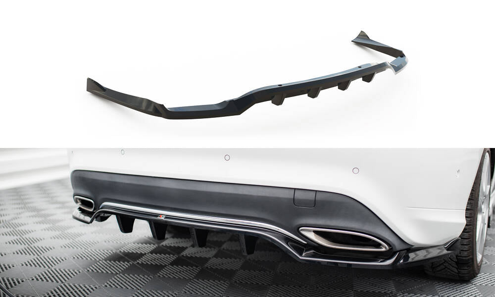 MAXTON DESIGN CENTRAL REAR SPLITTER (WITH VERTICAL BARS) MERCEDES-BENZ CLA C117 FACELIFT