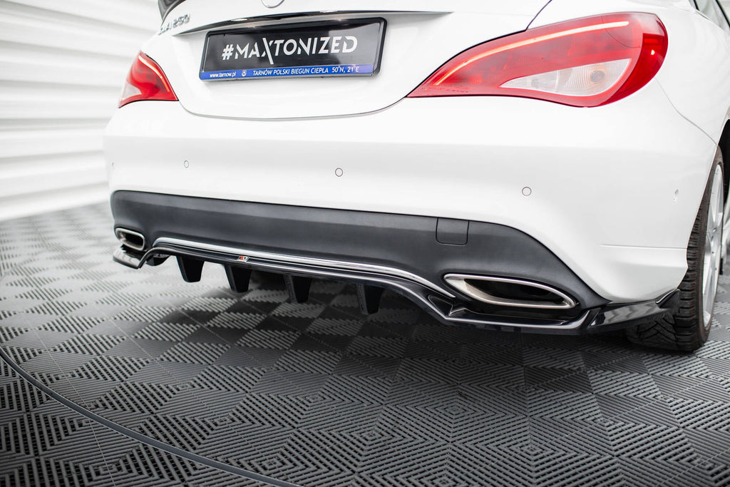 MAXTON DESIGN CENTRAL REAR SPLITTER (WITH VERTICAL BARS) MERCEDES-BENZ CLA C117 FACELIFT