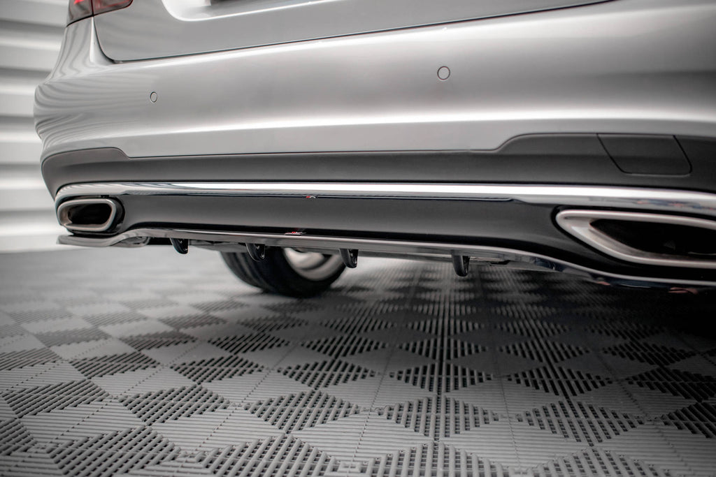 MAXTON DESIGN CENTRAL REAR SPLITTER (WITH VERTICAL BARS) MERCEDES-BENZ E AMG-LINE SEDAN W212 FACELIFT