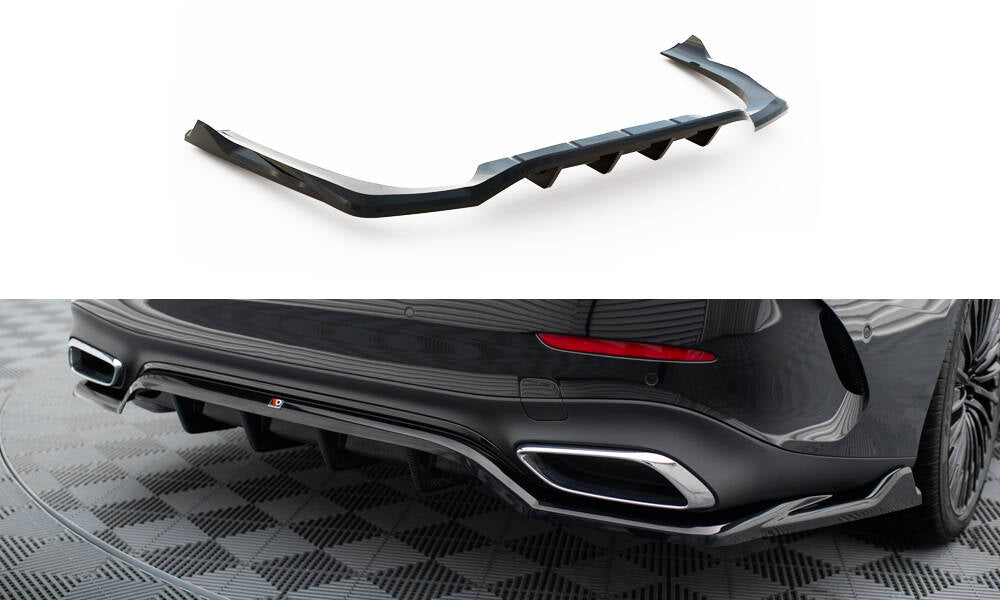 MAXTON DESIGN CENTRAL REAR SPLITTER (WITH VERTICAL BARS) MERCEDES-BENZ E AMG-LINE W214