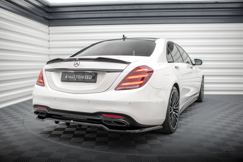 MAXTON DESIGN CENTRAL REAR SPLITTER (WITH VERTICAL BARS) MERCEDES-BENZ S AMG-LINE W222 FACELIFT