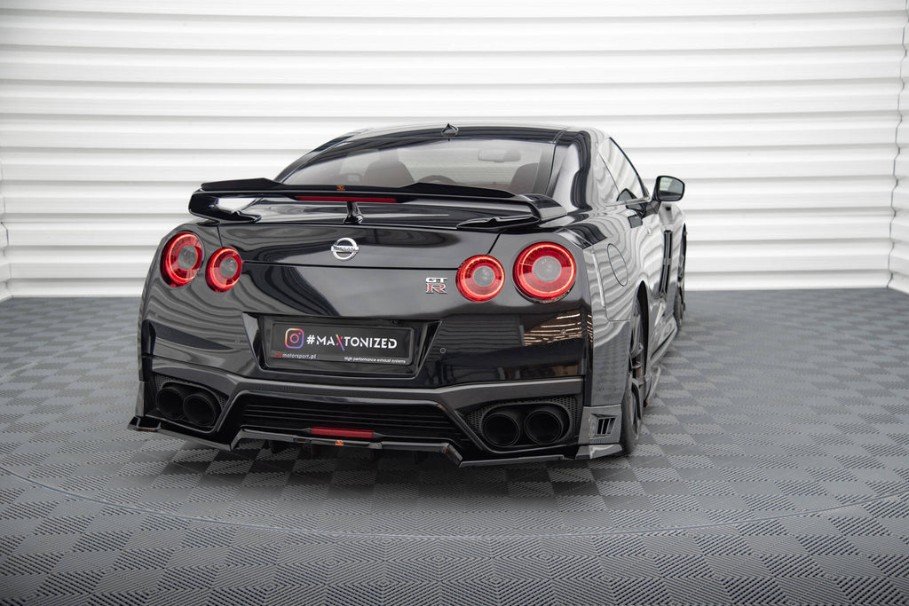 MAXTON DESIGN CENTRAL REAR SPLITTER (WITH VERTICAL BARS) NISSAN GTR R35 FACELIFT