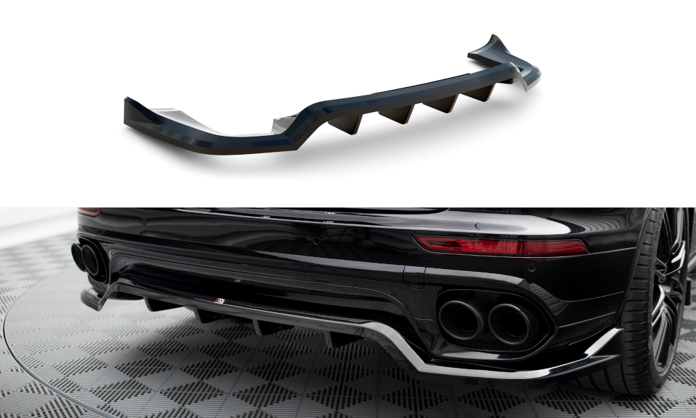 MAXTON DESIGN CENTRAL REAR SPLITTER (WITH VERTICAL BARS) PORSCHE CAYENNE MK2 FACELIFT