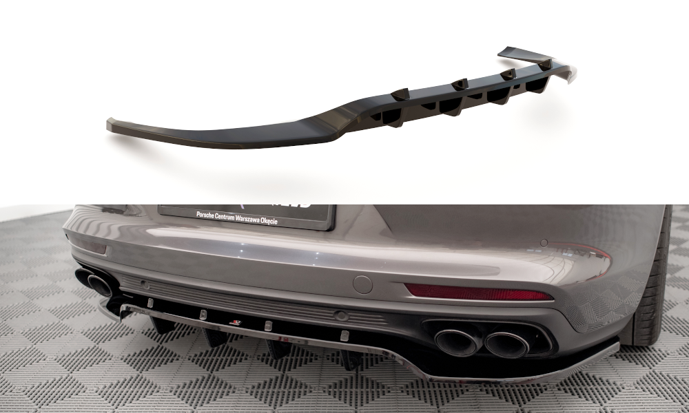 MAXTON DESIGN CENTRAL REAR SPLITTER (WITH VERTICAL BARS) PORSCHE PANAMERA 971 Turbo S E-HYBRID / E-Hybrid