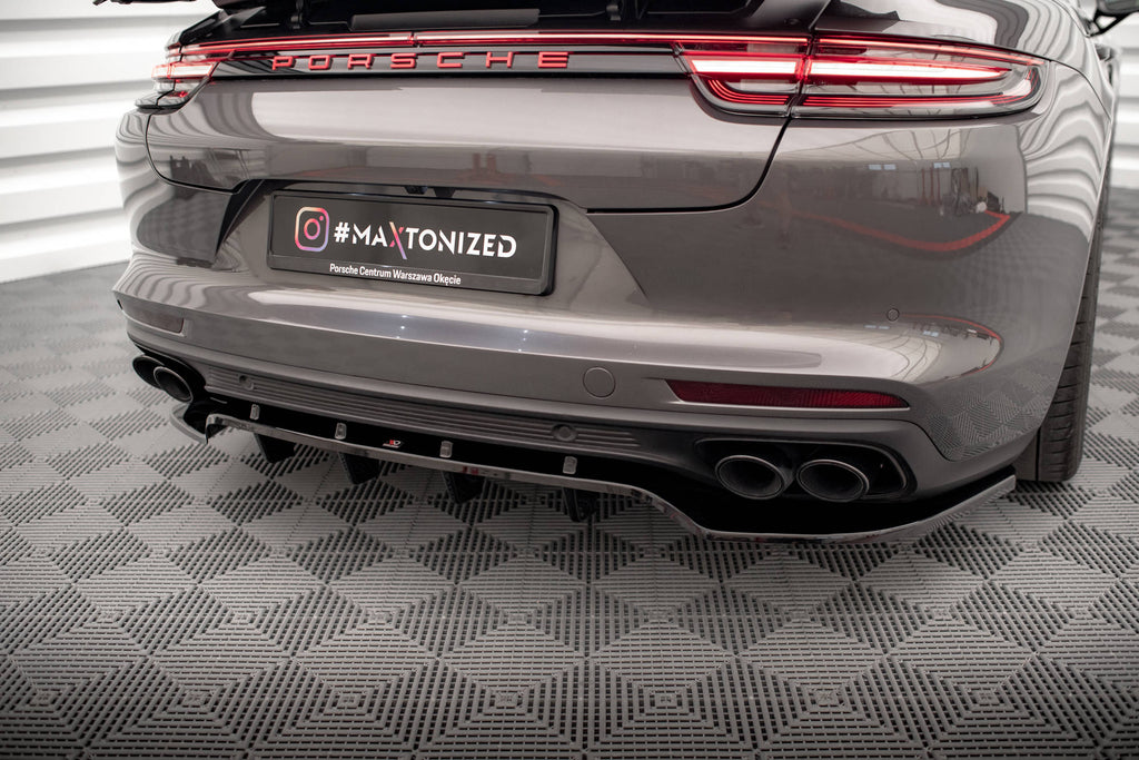 MAXTON DESIGN CENTRAL REAR SPLITTER (WITH VERTICAL BARS) PORSCHE PANAMERA 971 Turbo S E-HYBRID / E-Hybrid