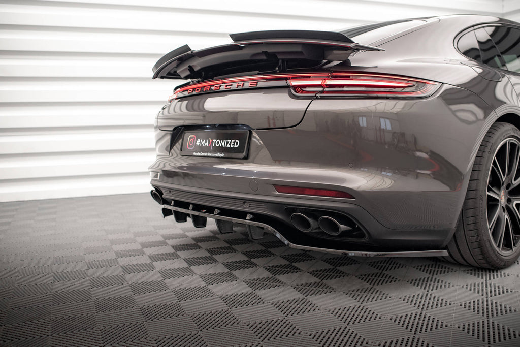 MAXTON DESIGN CENTRAL REAR SPLITTER (WITH VERTICAL BARS) PORSCHE PANAMERA 971 Turbo S E-HYBRID / E-Hybrid