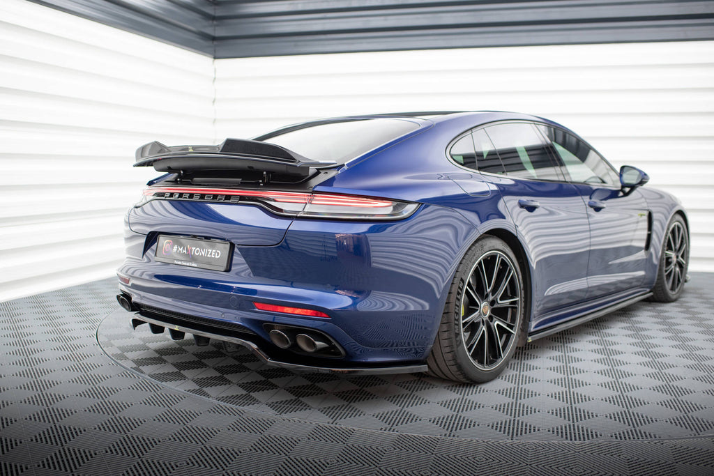 MAXTON DESIGN CENTRAL REAR SPLITTER (WITH VERTICAL BARS) PORSCHE PANAMERA E-HYBRID 971 FACELIFT