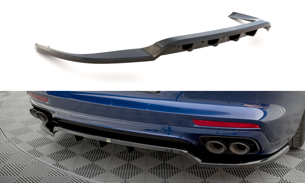 MAXTON DESIGN CENTRAL REAR SPLITTER (WITH VERTICAL BARS) PORSCHE PANAMERA E-HYBRID 971 FACELIFT