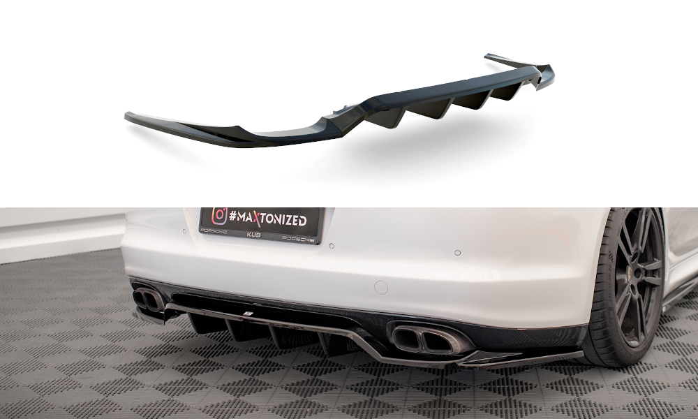 MAXTON DESIGN CENTRAL REAR SPLITTER (WITH VERTICAL BARS) PORSCHE PANAMERA TURBO 970