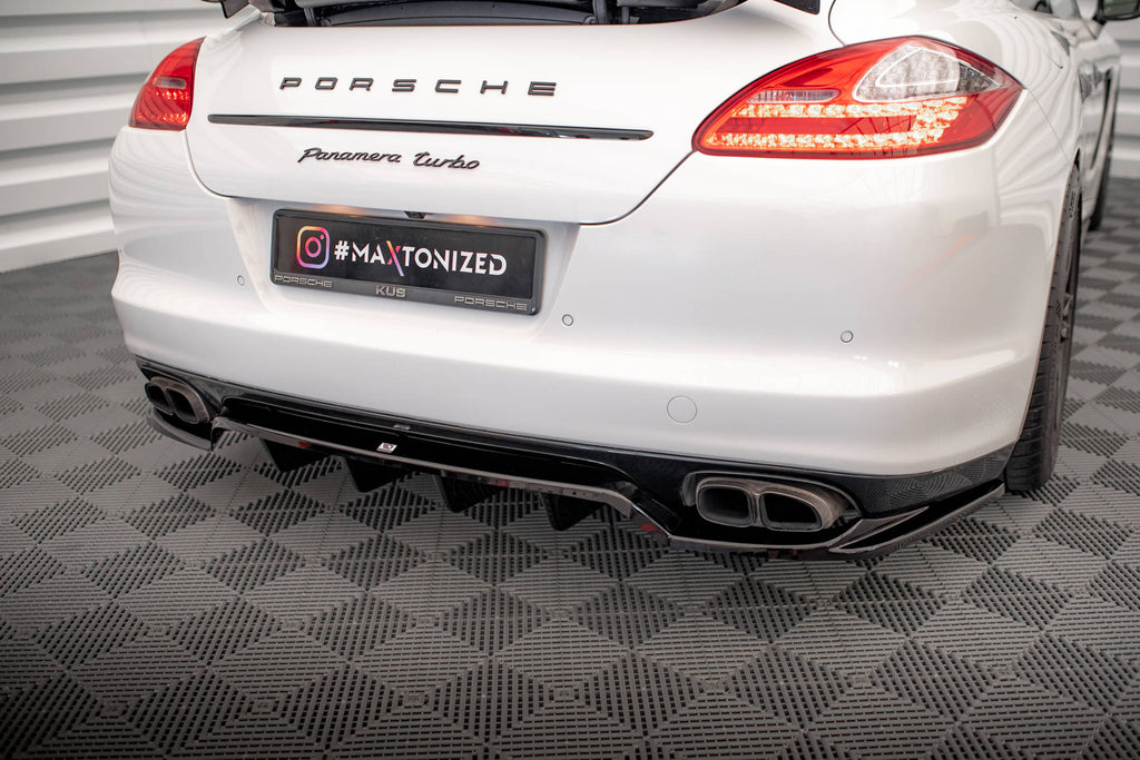 MAXTON DESIGN CENTRAL REAR SPLITTER (WITH VERTICAL BARS) PORSCHE PANAMERA TURBO 970