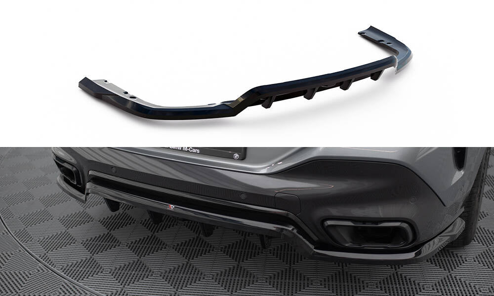 MAXTON DESIGN CENTRAL REAR SPLITTER (WITH VERTICAL BARS) V.1 BMW X6 M-PACK G06 FACELIFT