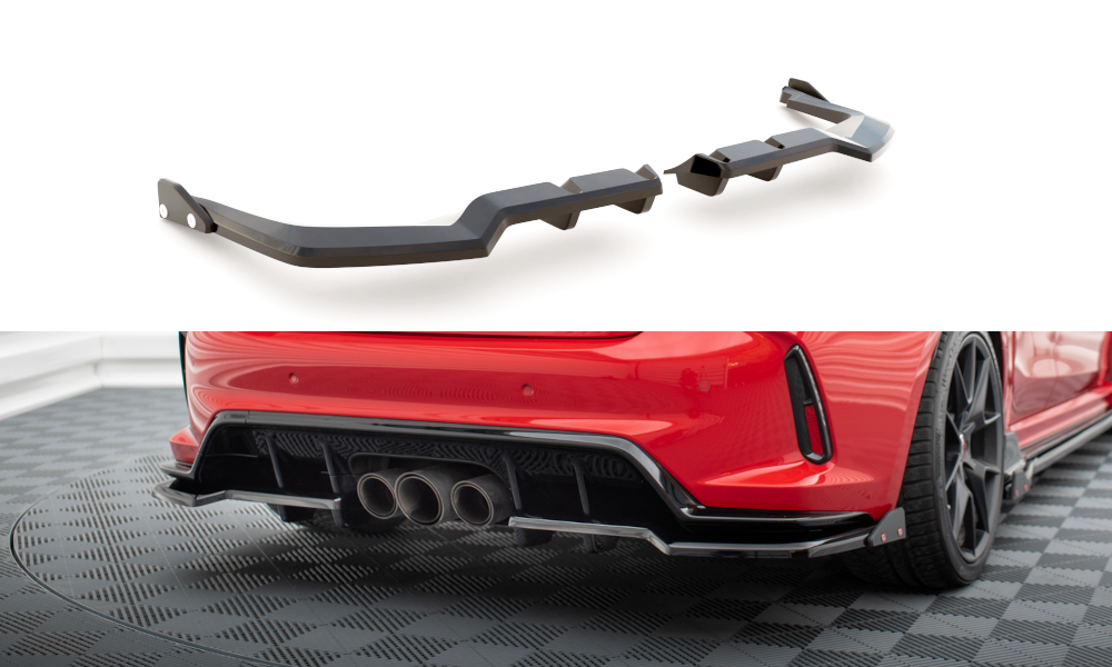 MAXTON DESIGN CENTRAL REAR SPLITTER (WITH VERTICAL BARS) V.1 + FLAPS HONDA CIVIC TYPE-R MK 11