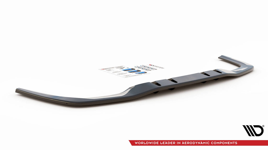 MAXTON DESIGN CENTRAL REAR SPLITTER (WITH VERTICAL BARS) V.1 MERCEDES A 35 AMG SEDAN V177