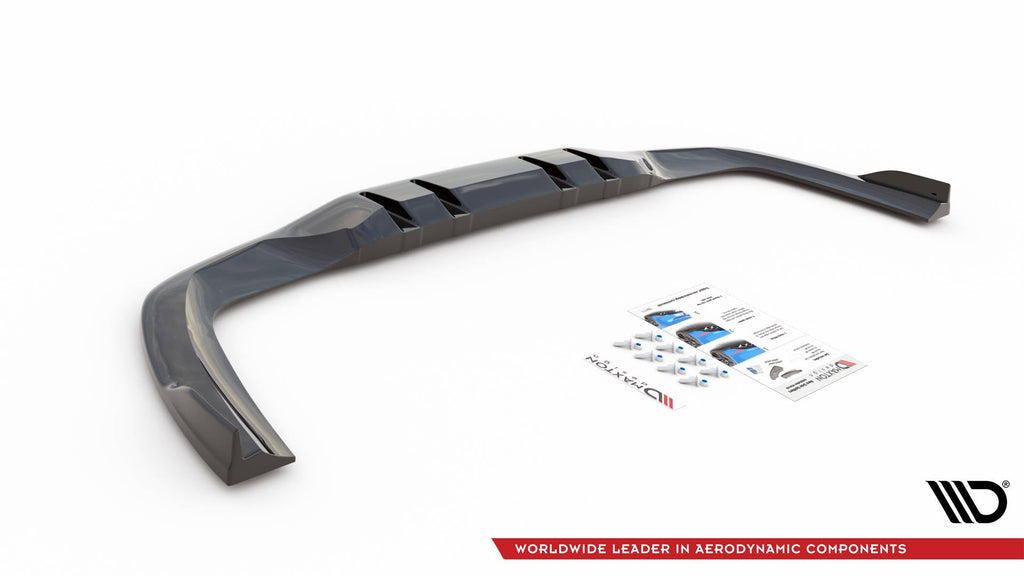 MAXTON DESIGN CENTRAL REAR SPLITTER (WITH VERTICAL BARS) V.2 MERCEDES A 35 AMG SEDAN V177