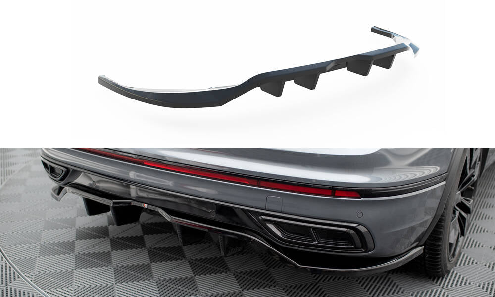 MAXTON DESIGN CENTRAL REAR SPLITTER (WITH VERTICAL BARS) VOLKSWAGEN TIGUAN ALLSPACE (LWB) R-LINE MK2 FACELIFT