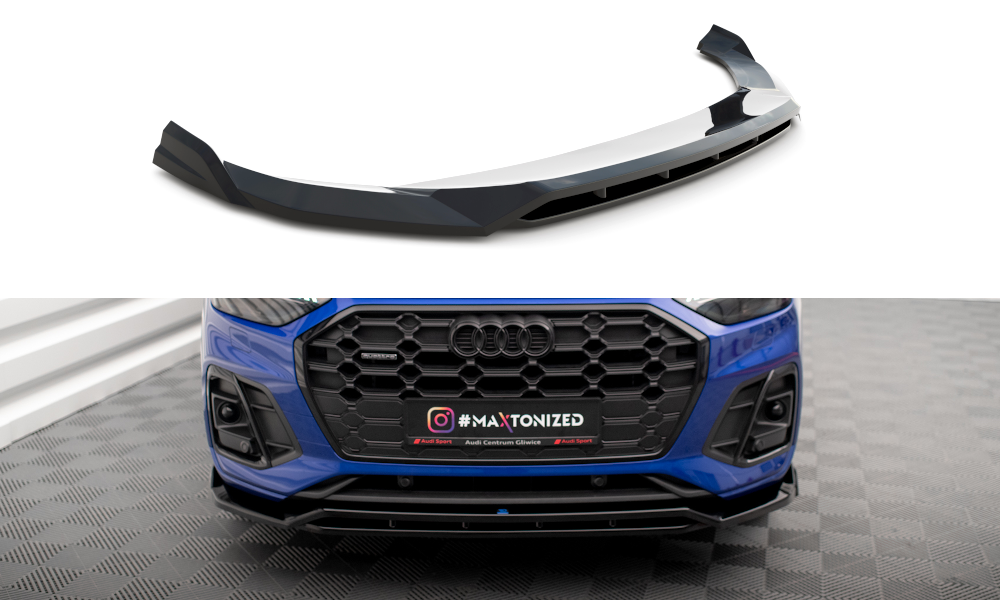 MAXTON DESIGN FRONT SPLITTER V.1 AUDI SQ5 / Q5 S-LINE SUV / SPORTBACK MK2 FACELIFT