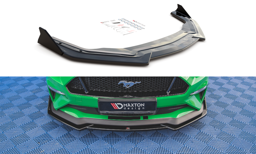 MAXTON DESIGN FRONT SPLITTER V.1 + FLAPS FORD MUSTANG GT MK6 FACELIFT