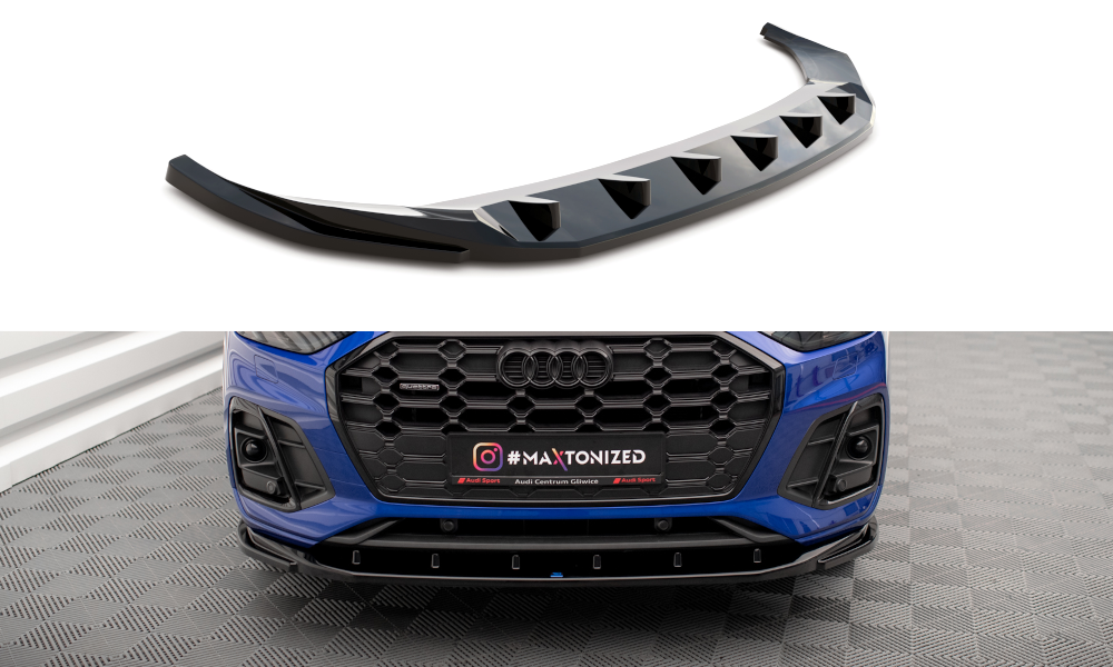 MAXTON DESIGN FRONT SPLITTER V.2 AUDI SQ5 / Q5 S-LINE SUV / SPORTBACK MK2 FACELIFT