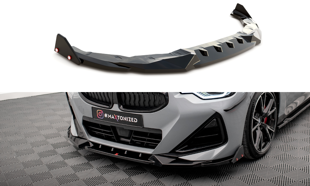 MAXTON DESIGN FRONT SPLITTER V.2 + FLAPS BMW 2 COUPE M-PACK / M240I G42