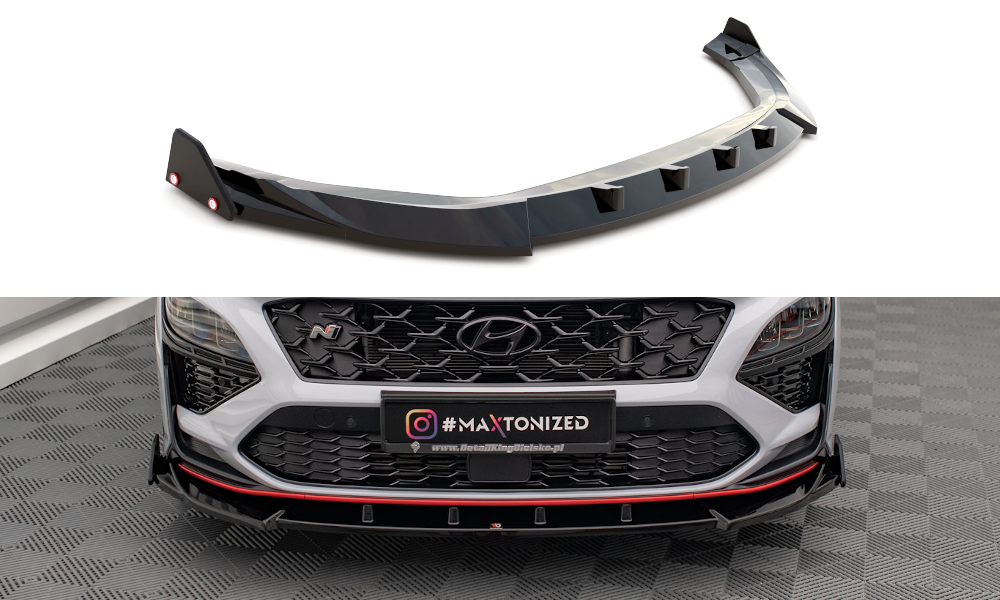 MAXTON DESIGN Front Splitter V.2 + Flaps Hyundai Kona N Mk2