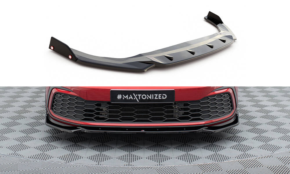 MAXTON DESIGN FRONT SPLITTER + FLAPS V.2 VOLKSWAGEN GOLF 8 GTI / R-LINE