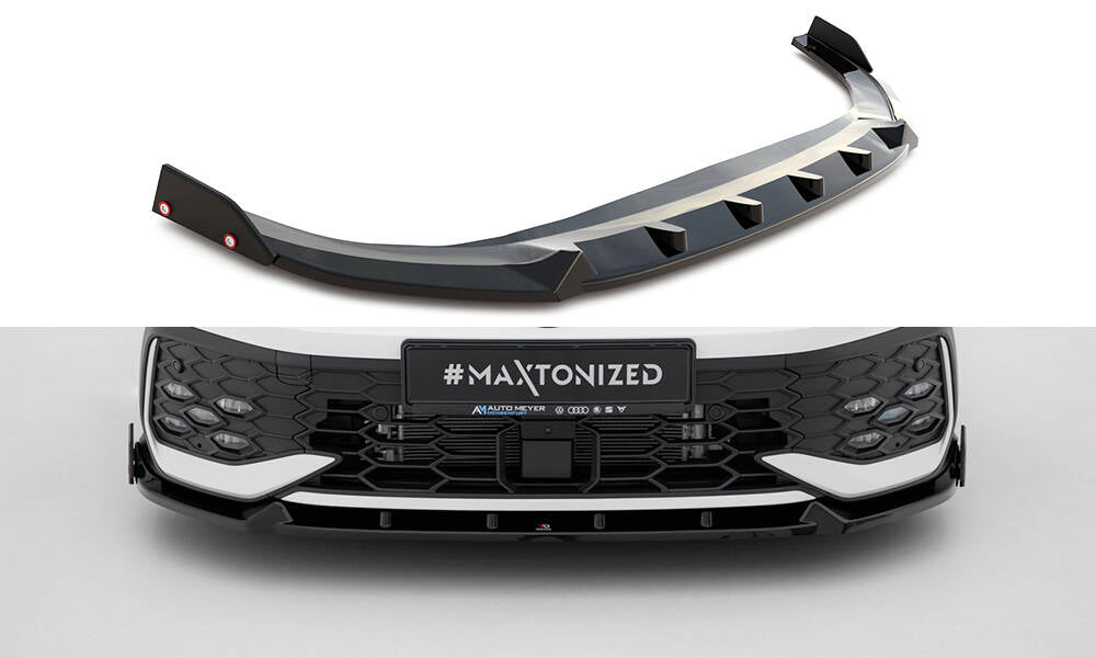 MAXTON DESIGN Front Splitter V.2 + Flaps Volkswagen Golf GTI / GTE / R-Line Mk8 Facelift
