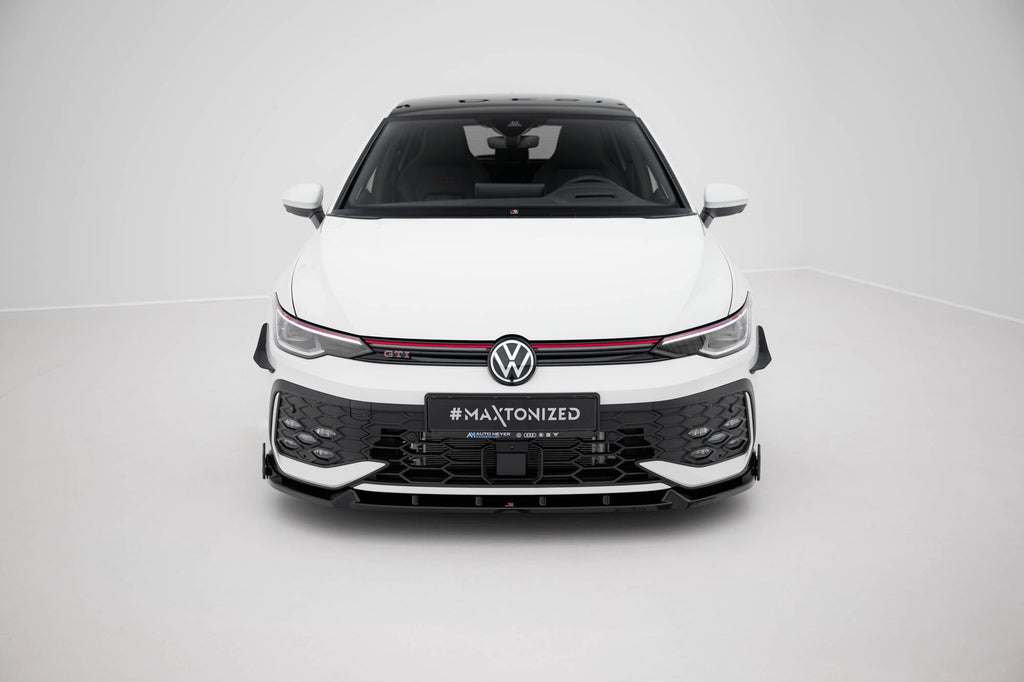 MAXTON DESIGN Front Splitter V.2 + Flaps Volkswagen Golf GTI / GTE / R-Line Mk8 Facelift