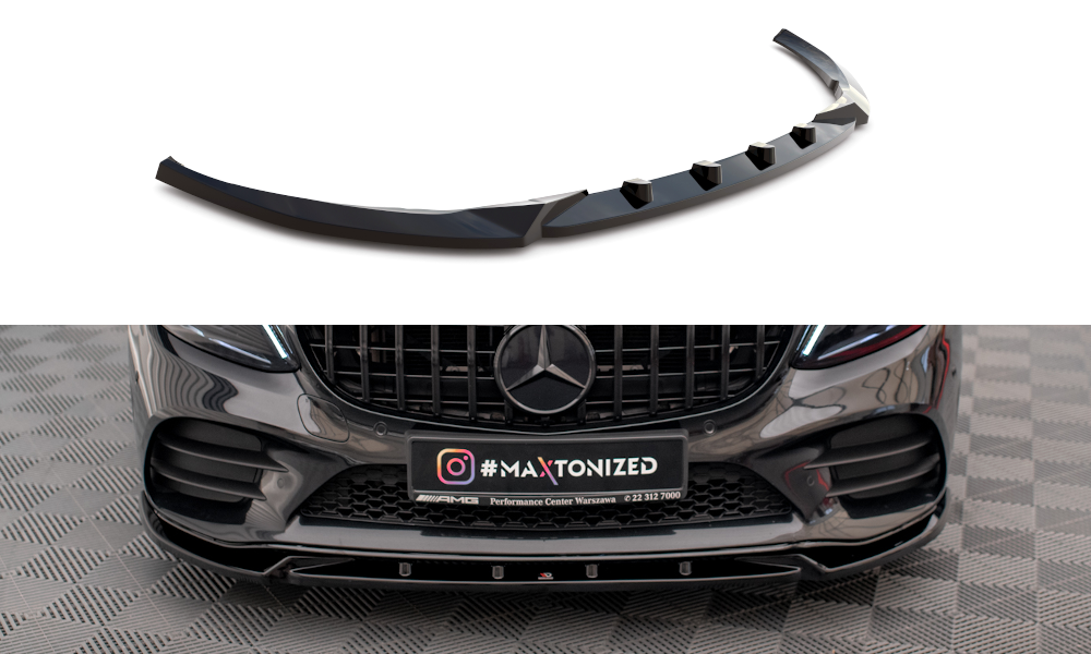 MAXTON DESIGN FRONT SPLITTER V.2 MERCEDES-BENZ C AMG LINE / COUPE W205 / C205 FACELIFT