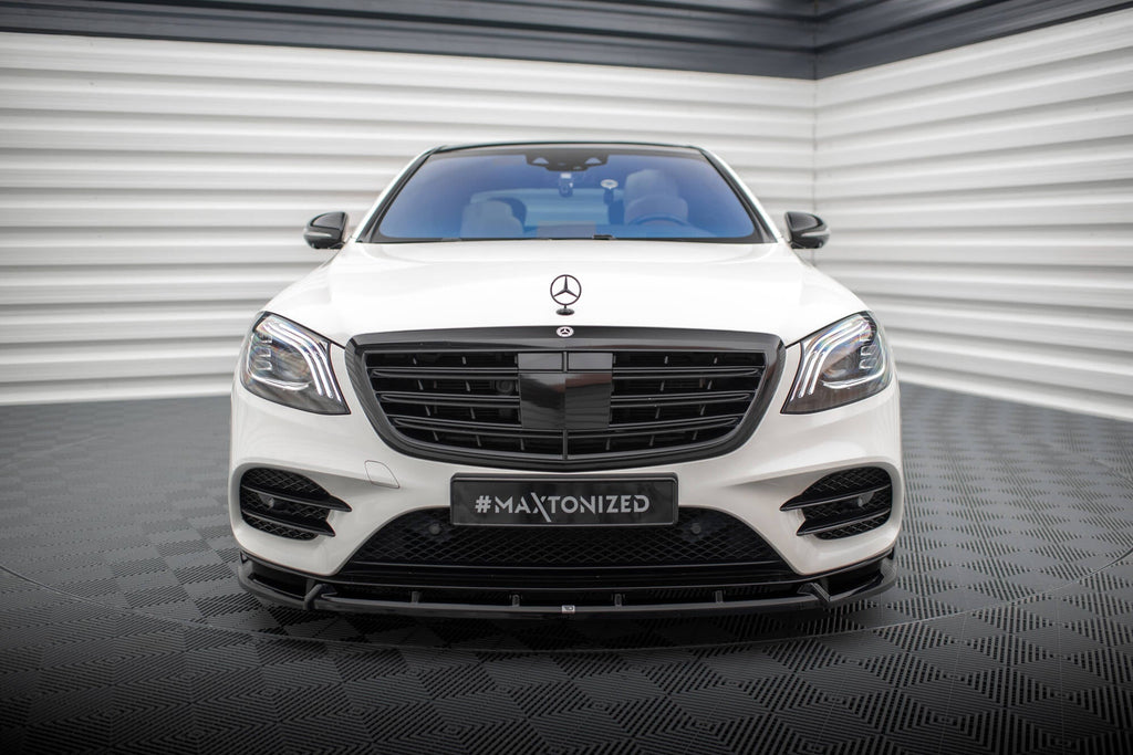 MAXTON DESIGN FRONT SPLITTER V.2 MERCEDES-BENZ S AMG-LINE W222 FACELIFT