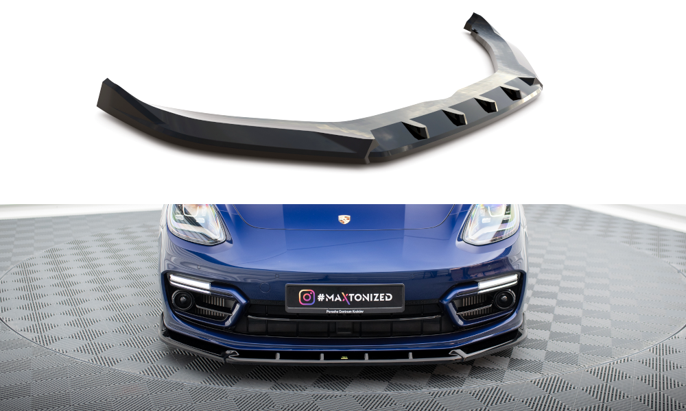 MAXTON DESIGN FRONT SPLITTER V.2 PORSCHE PANAMERA E-HYBRID 971 FACELIFT