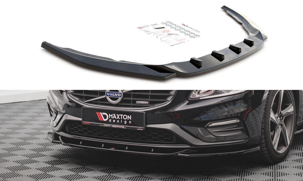 MAXTON DESIGN FRONT SPLITTER V.2 VOLVO S60 R-DESIGN MK2 FACELIFT