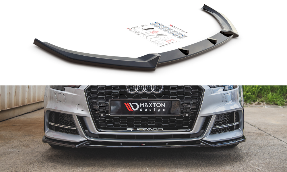 MAXTON DESIGN FRONT SPLITTER V.3 AUDI S3 / A3 S-LINE 8V FACELIFT