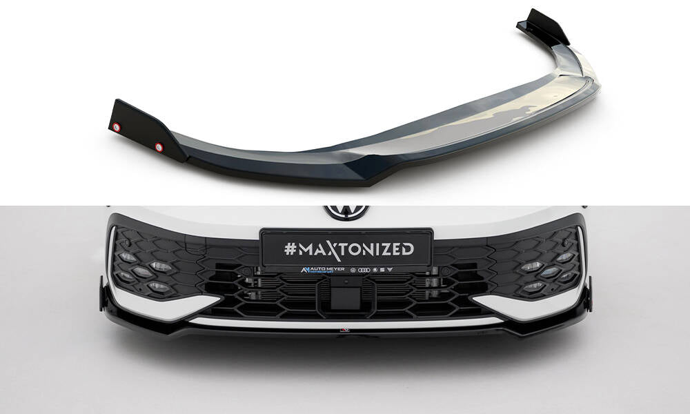 MAXTON DESIGN Front Splitter V.3 + Flaps Volkswagen Golf GTI / GTE / R-Line Mk8 Facelift