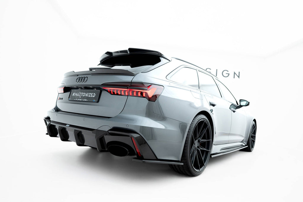 MAXTON DESIGN Carbon Fiber Rear Side Splitters Audi RS6 C8 (set for carbon fiber valance)