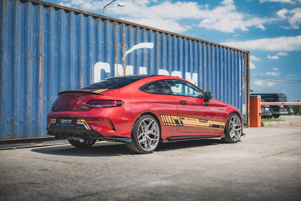 MAXTON DESIGN RACING DURABILITY REAR SIDE SPLITTERS + FLAPS MERCEDES-AMG C43 COUPE C205