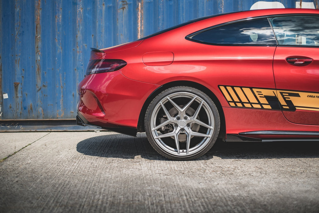 MAXTON DESIGN RACING DURABILITY REAR SIDE SPLITTERS + FLAPS MERCEDES-AMG C43 COUPE C205