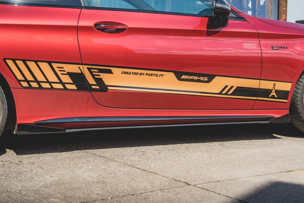 MAXTON DESIGN RACING DURABILITY SIDE SKIRTS DIFFUSERS + FLAPS MERCEDES-AMG C43 COUPE C205