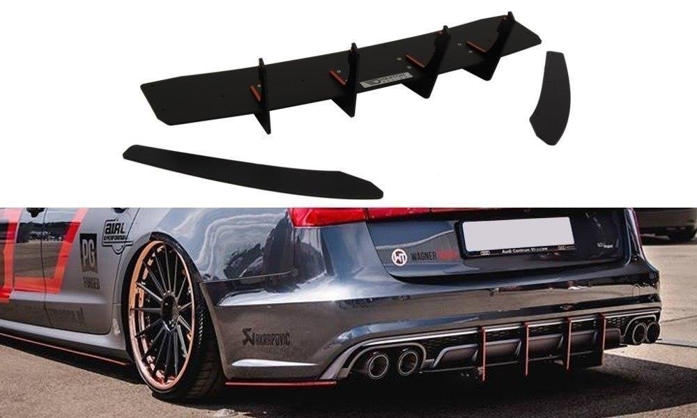 MAXTON DESIGN Rear Diffuser & Rear Side Splitters Audi S6 C7 FL